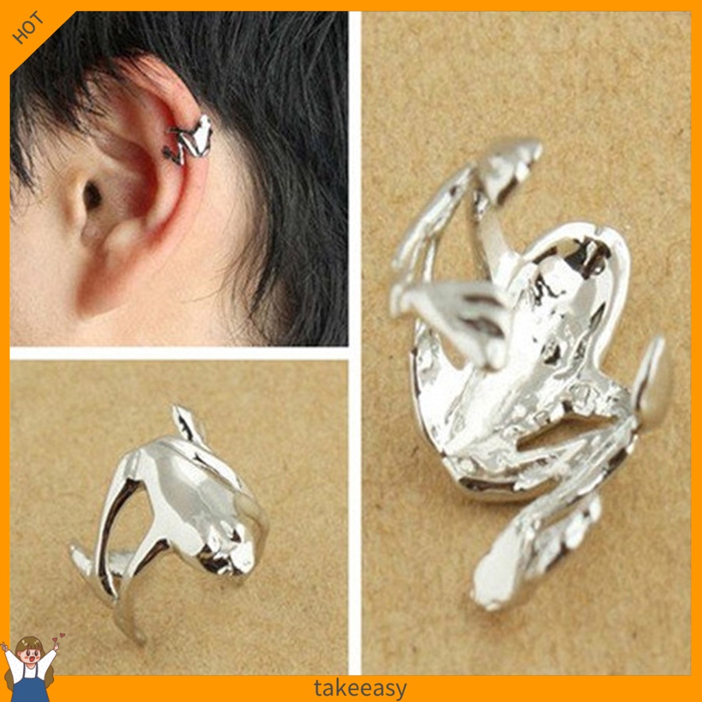 Khuyên tai kẹp vành hình chú ếch thiết kế độc đáo thời trang