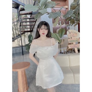 Váy Tacta Trễ Vai Đính Đá
