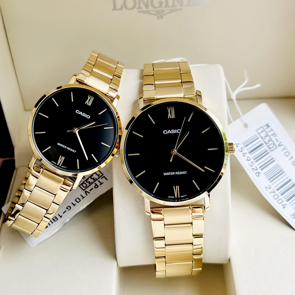 Đồng hồ đôi nam nữ dây thép Casio MTP-VT01G-1B