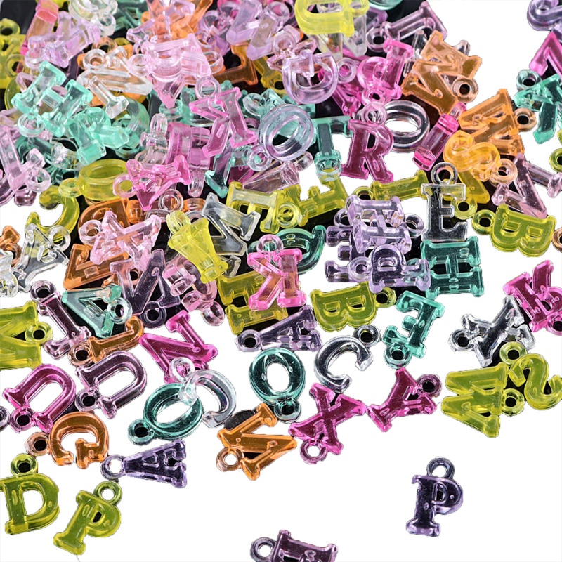 Túi Hạt Nhựa Hình Chữ Cái Màu Sắc Kẹo Ngọt Kích Thước 5-15mm Dùng Làm Trang Sức DIY