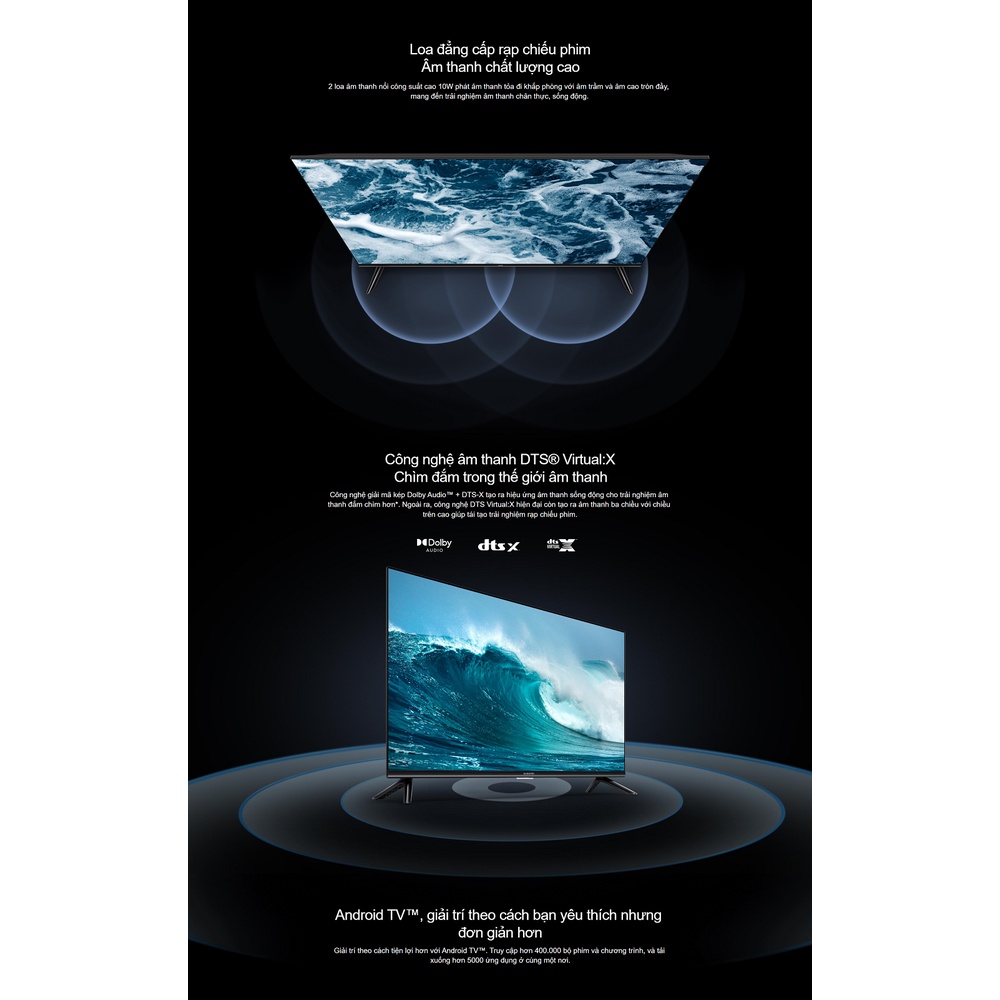 Tivi Xiaomi A2 43inch, Hệ điều hành Android 11, Full HD, A2 L43M7-ETH - Bảo hành 2 năm