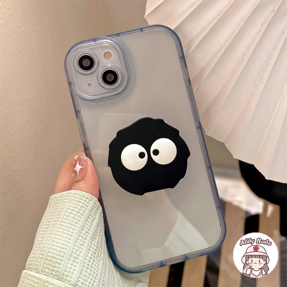 Ốp Điện Thoại TPU Mềm Mỏng Chống Mồ Hôi Hình Bùi Nhùi Màu Đen IPhone 14 Pro Max 11 7Plus 13 12 11 Pro Max X XS XR