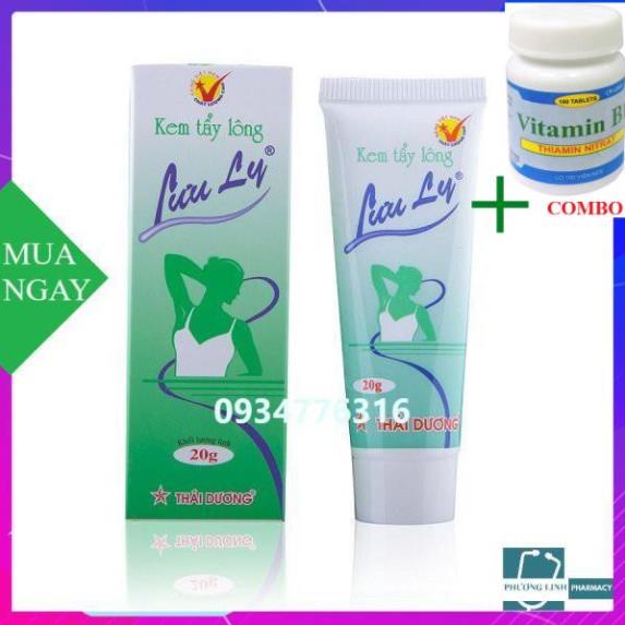 Combo Vitamin B1 chai 100 viên+ Kem Tẩy Lông Lưu Ly 20g