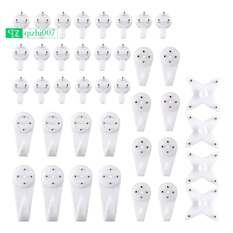 40Pcs Invisible  Screws Wall Hooks Picture Hangers Traceless Photo Hook Multi Function Picture Paint