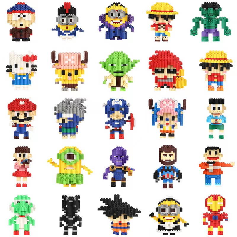 Mô hình 3D lego  Đồ Chơi  lắp ráp Khối Xây Dựng MINI Hình Hoạt Hình DIY Dành Cho Trẻ Em Họa Tiết Hoạt Hình Bộ đồ chơi lắp ráp