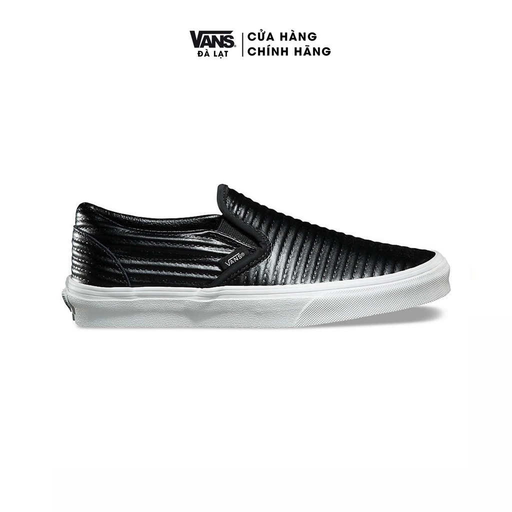 Giày Vans Sneaker nữ - VANS MOTO LEATHER CLASSIC SLIP-ON BLACK VN0A38F7OGG