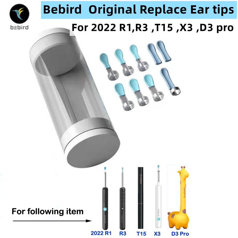 Bebird Ear Cleaner Đầu thay thế Thìa tai cho 2022 R1 R3 T15 X3 D3pro Visual Ear Sticks Bộ công cụ loại bỏ sáp tai