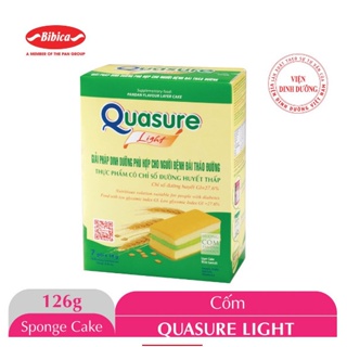 Bánh bông lan tiểu đường ăn kiêng Quasure Light hộp 126 gam 7 gói - Bibica