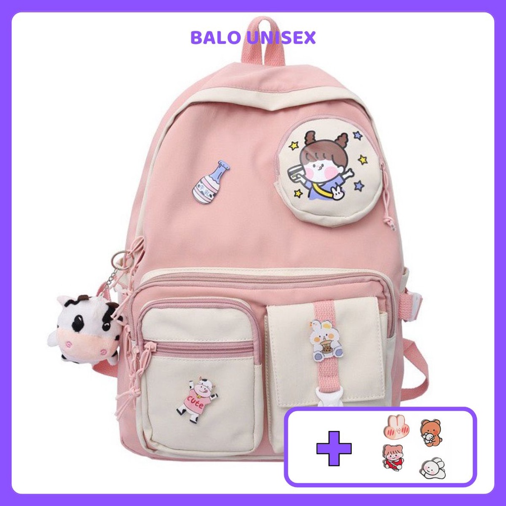 Balo Ulzzang Cute Phong Cách Hàn Quốc, Balo Đi Học Thời Trang Chống Nước 610ULZ