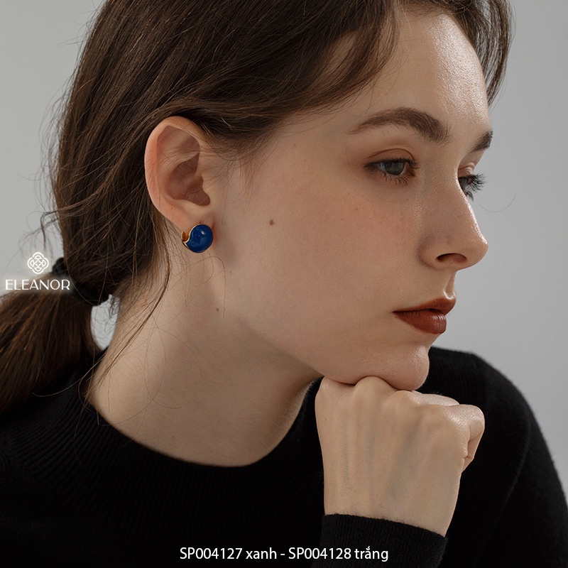 Bông tai nữ chuôi bạc 925 Eleanor Accessories hình cầu màu sắc trẻ trung phong cách Hàn Quốc phụ kiện trang sức hiện đại