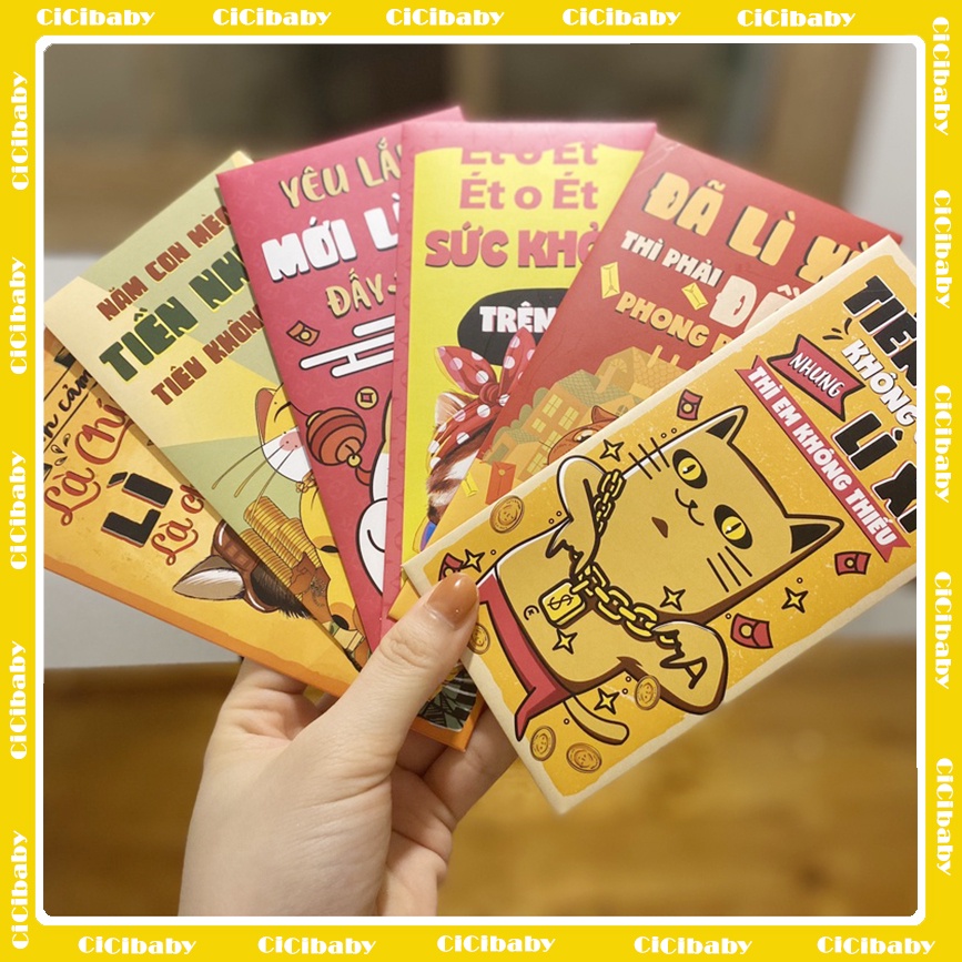 [SIÊU HOT] Lì Xì Thiết Kế Hot Trend Xuân Quý Mão 2023 Họa Tiết Chú Mèo Xinh Xắn Với Những Câu Chúc Cực Chất