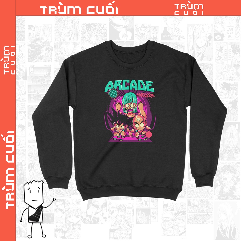 Áo Sweater Goku and Krillin Arcade Unisex Trùm Cuối Anime, Nỉ Bông 100% 2 màu nam nữ 0059