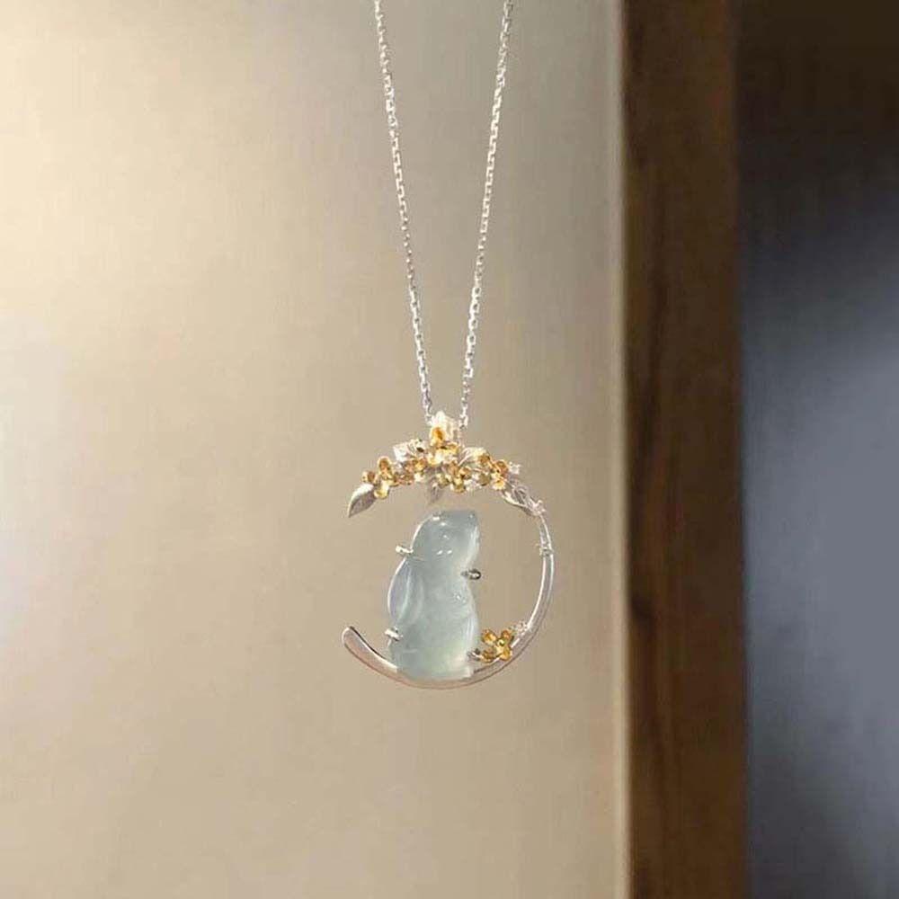 AROMA Vòng cổ Mặt Thỏ Phong Cách Trung Hoa Thời Trang