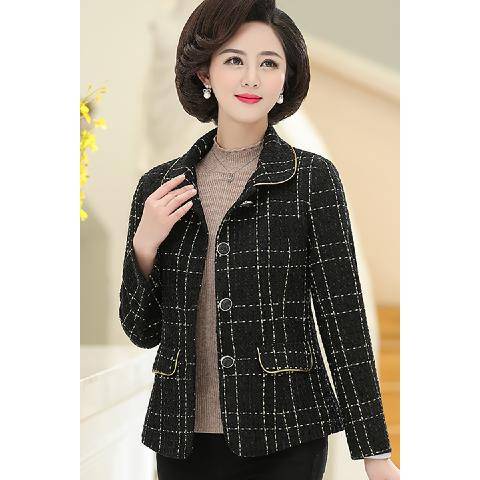 Áo Khoác Vest Có Mũ Trùm Dáng Ngắn Thời Trang Xuân Thu 2020 Cho Nữ Trung Niên