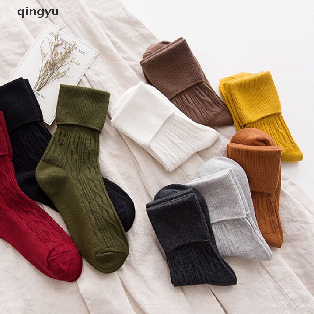 1 Đôi Tất Chân Cotton Mềm Mại Giữ Ấm Mùa Đông Cho Nữ