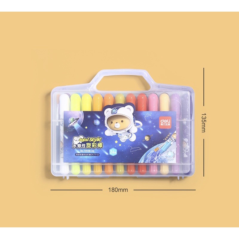 Bút sáp màu Deli kèm hộp nhựa