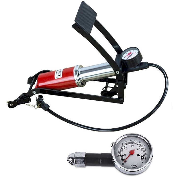 Bơm Hơi Đạp Chân Cho Ôtô Xe Máy Xe Đạp - Bơm Đạp Chân Mini Đa Năng