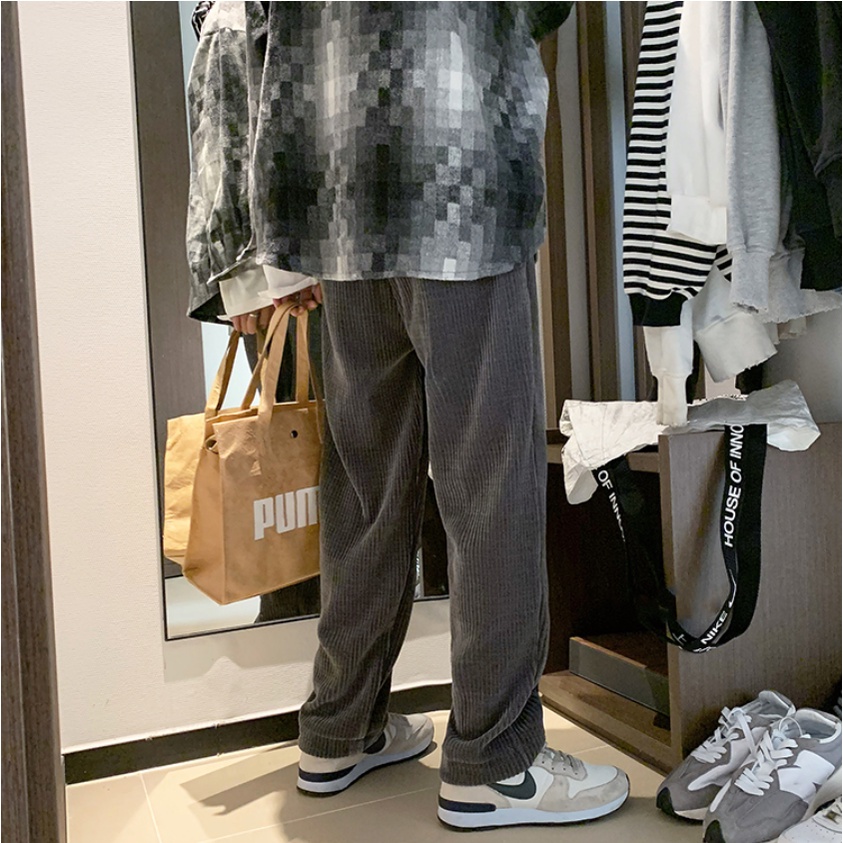 Quần Nhung Dài Màu Sắc Đơn Giản Phong Cách Hàn Quốc quần ống suông thời trang quần jogger nỉ nam from rộng quần jogger nữ