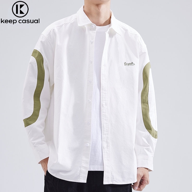 Áo Sơ Mi Cotton Tay Dài Dáng Rộng Đa Năng Thời Trang Mùa Thu Hàng Mới Dành Cho Bạn Nam