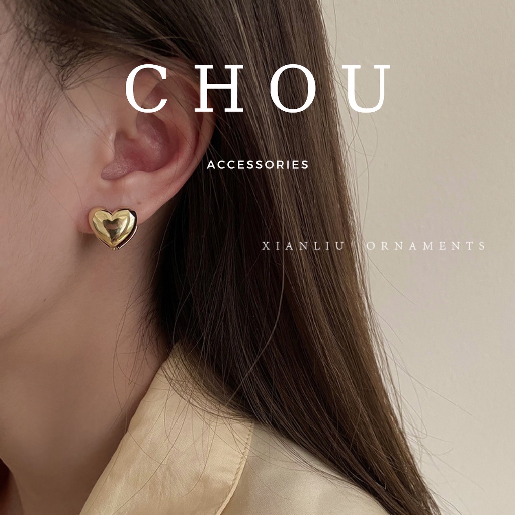 Bông Tai Nữ Hình Trái Tim | CHOU ACCESSORIES |