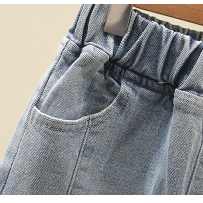 Bộ Áo Ren + Quần Jean Thời Trang Mùa Thu 2022 Mới Mẻ Cho Bé Gái