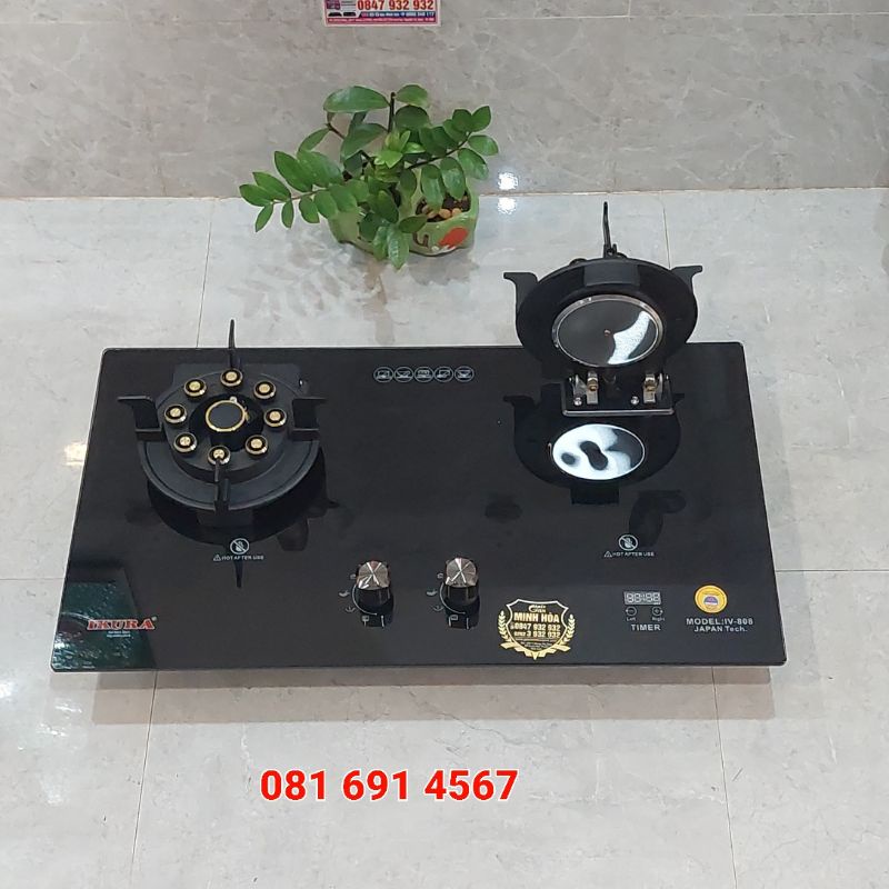 Bếp gas âm lật hẹn giờ 9 đầu đốt ngắt gas tự động IV 808 《Lấy 5**》 xịn sò