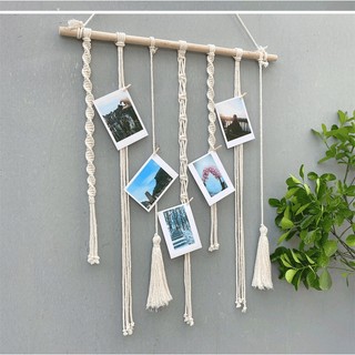 [Size lớn] Khung treo ảnh tết Macrame, rèm Macrame trang trí Hitahome