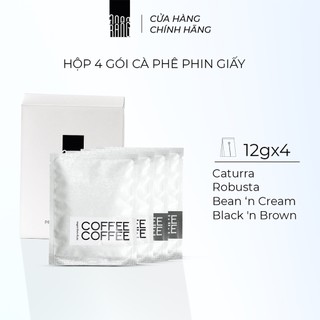 Hộp 4 Gói Cà Phê Phin Giấy/ Túi Lọc Cao Cấp Arabica, Robusta, Espresso, Phin rang rang coffee 12gramx4