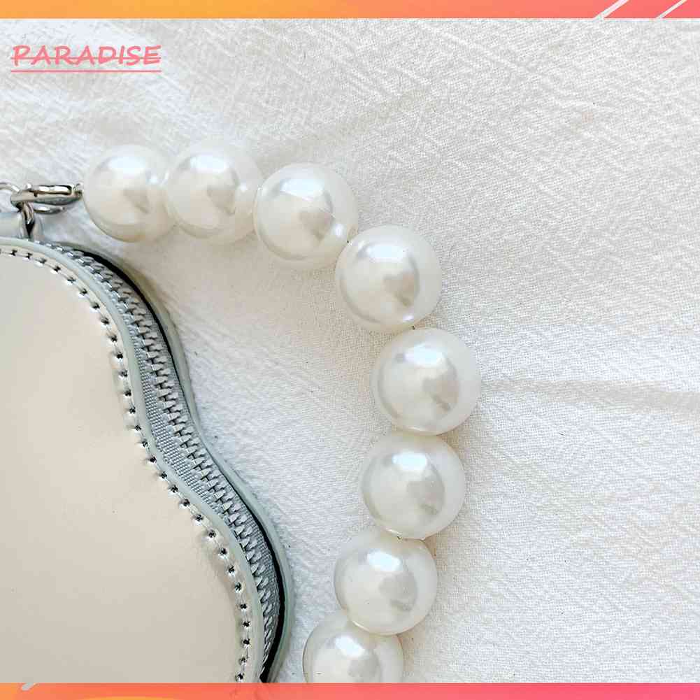 Túi Đeo Chéo Mini Hình Trái Tim Đính Ngọc Trai Thời Trang Dành Cho Nữ