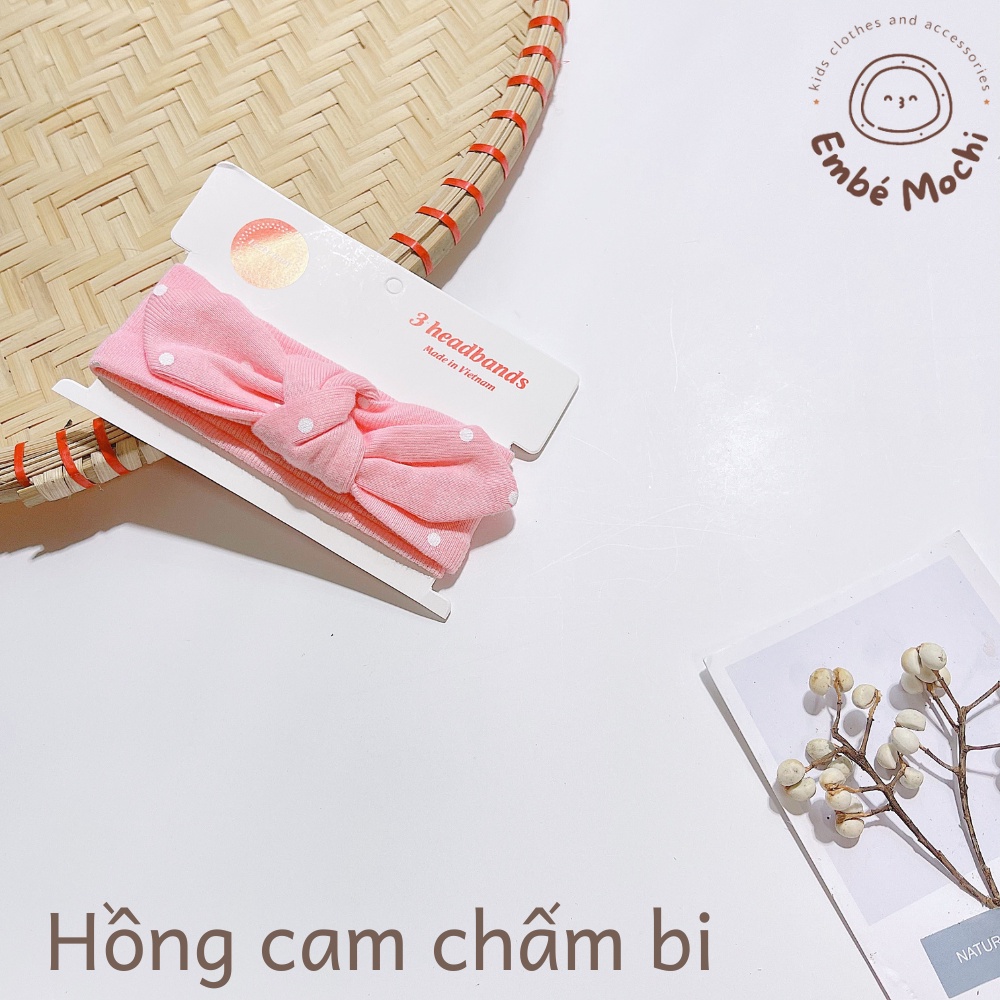 Turban nơ che thóp làm điệu cho bé nhiều màu dễ thương