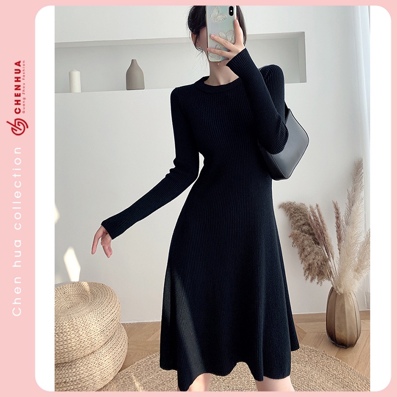 Váy len nữ ChenHua đầm len ngắn QC đẹp VT26