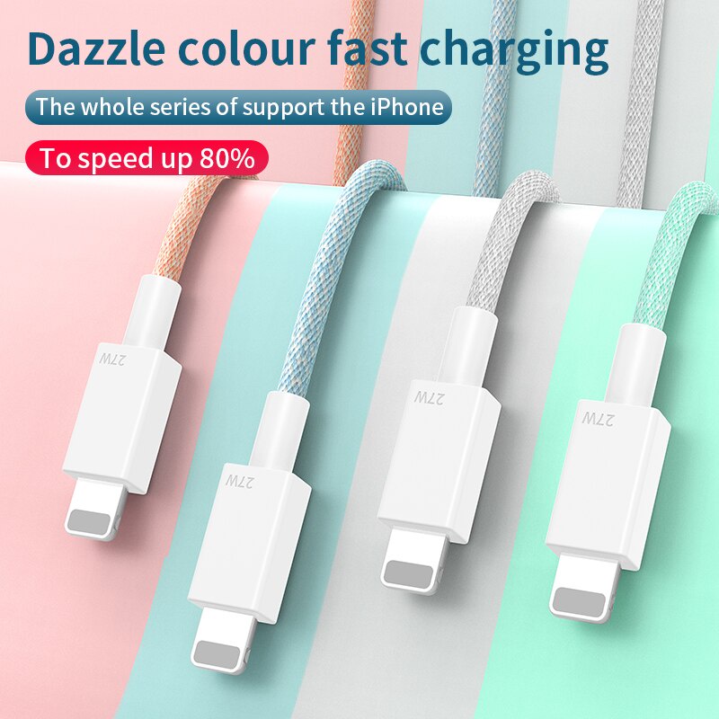 Cáp Sạc Nhanh 27W PD USB Type C Cho iPhone 14 13 Pro Max 20W 12 Mini Pro Max