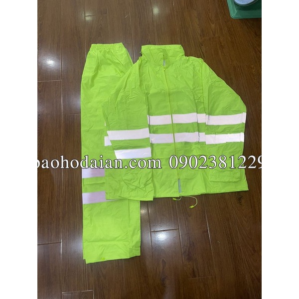 Áo mưa bộ phản quang xanh chuối Deltaplus EN400 LV