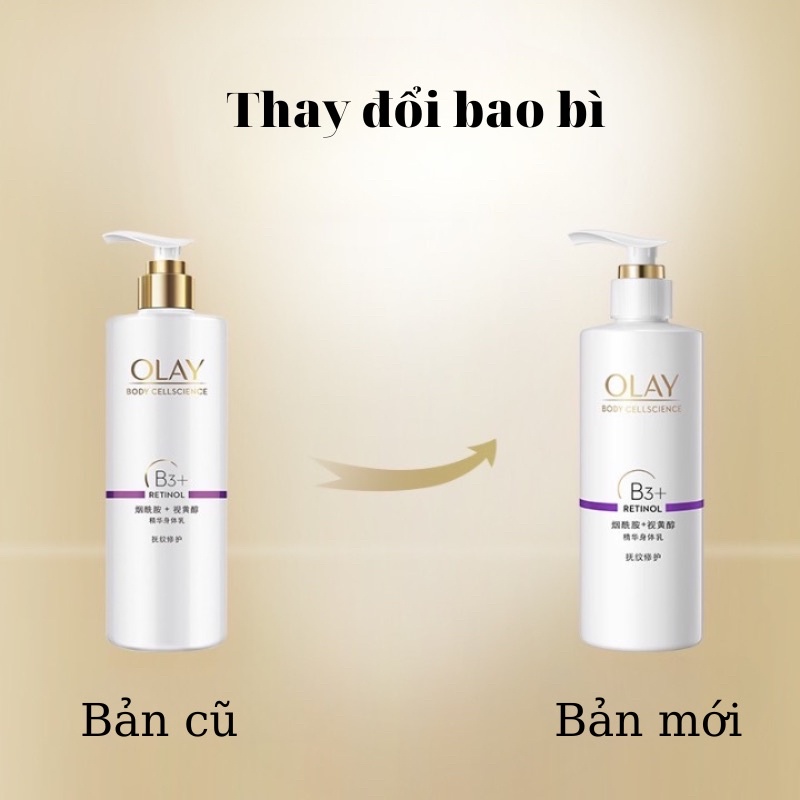 Dưỡng thể Olay B3 Retinol dưỡng trắng làm đều màu da, chống lão hoá làm săn chắc làn da, làm mềm mịn làn da cơ thể