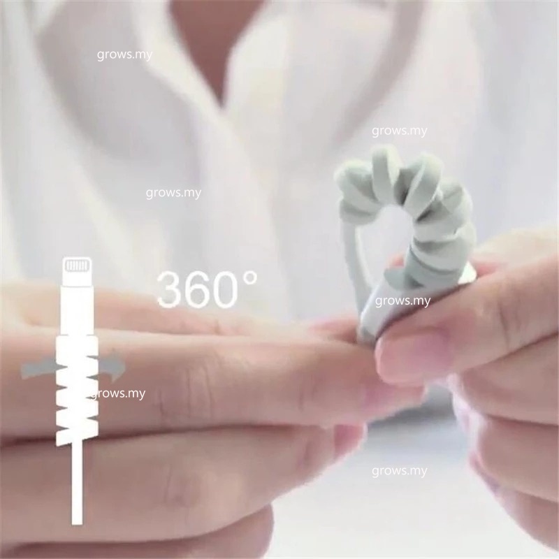 1-10 Dây Xoắn Silicone Quấn Bảo Vệ Dây Cáp Sạc