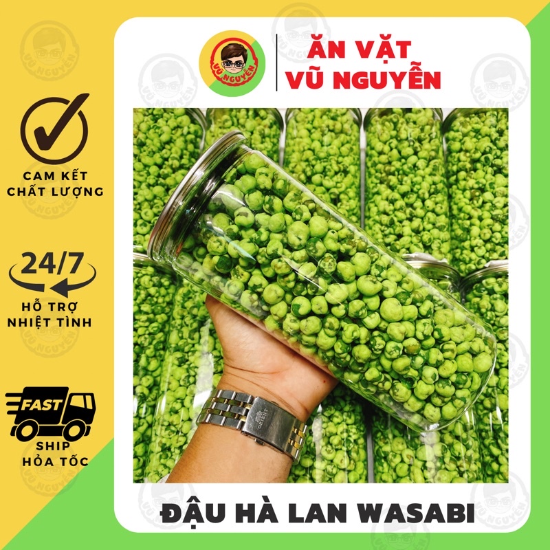 Đậu Hà Lan Vị Wasabi (Mù Tạt) 450g - Đậu Hoà Lan Wasabi - Ăn Vặt Vũ Nguyễn Vừa Ngon Vừa Rẻ - Ship Hỏa Tốc
