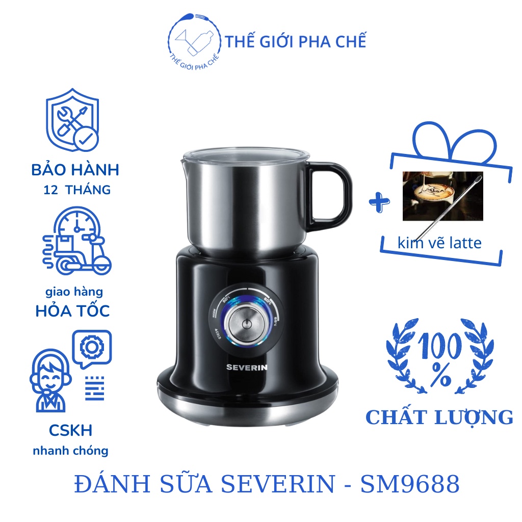 Máy đánh sữa tạo bọt, đánh cacao Severin Latte Art SM9688