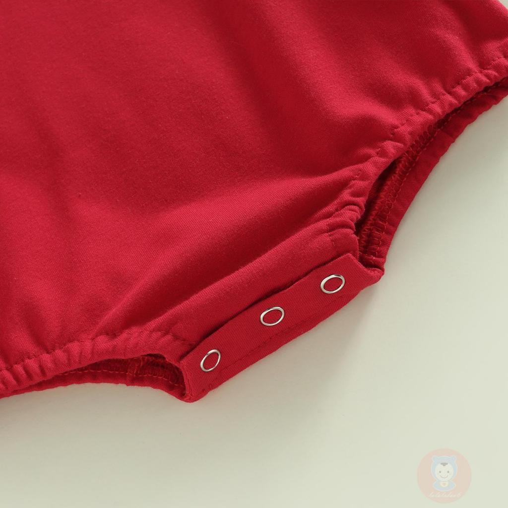 Laa6-bộ Áo Liền Quần Tay Dài Cổ Tròn In Hình Ông Già Noel / Cây Thông / Hươu Cho Bé Trai /