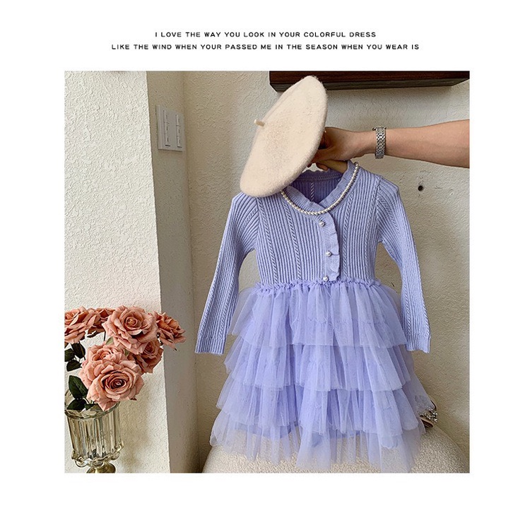 Váy Dệt Kim Phối Ren - Phong Cách Bánh Bèo Công Chúa Cho Bé Gái