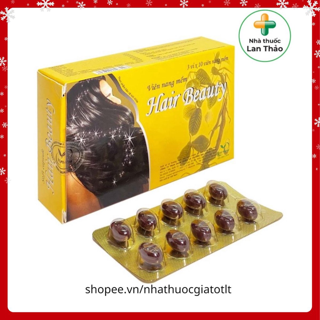 VIÊN UỐNG HAIR BEAUTY HỘP 3O VIÊN HỖ TRỢ GIẢM RỤNG TÓC HIỆU QUẢ