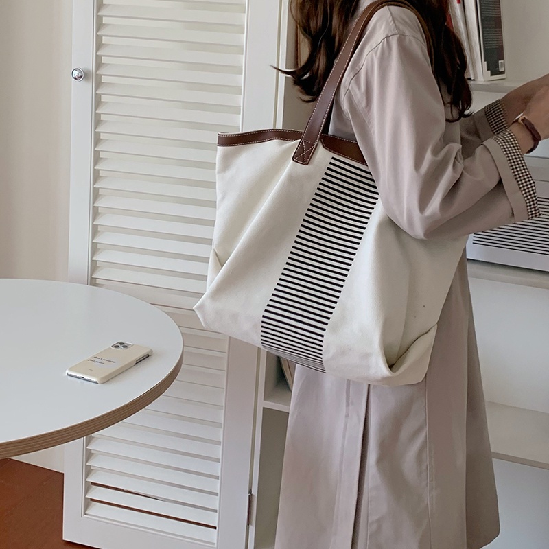 Túi Xách Đeo Vai Vải Bạt Ngăn Chứa Rộng Thời Trang Nữ retro