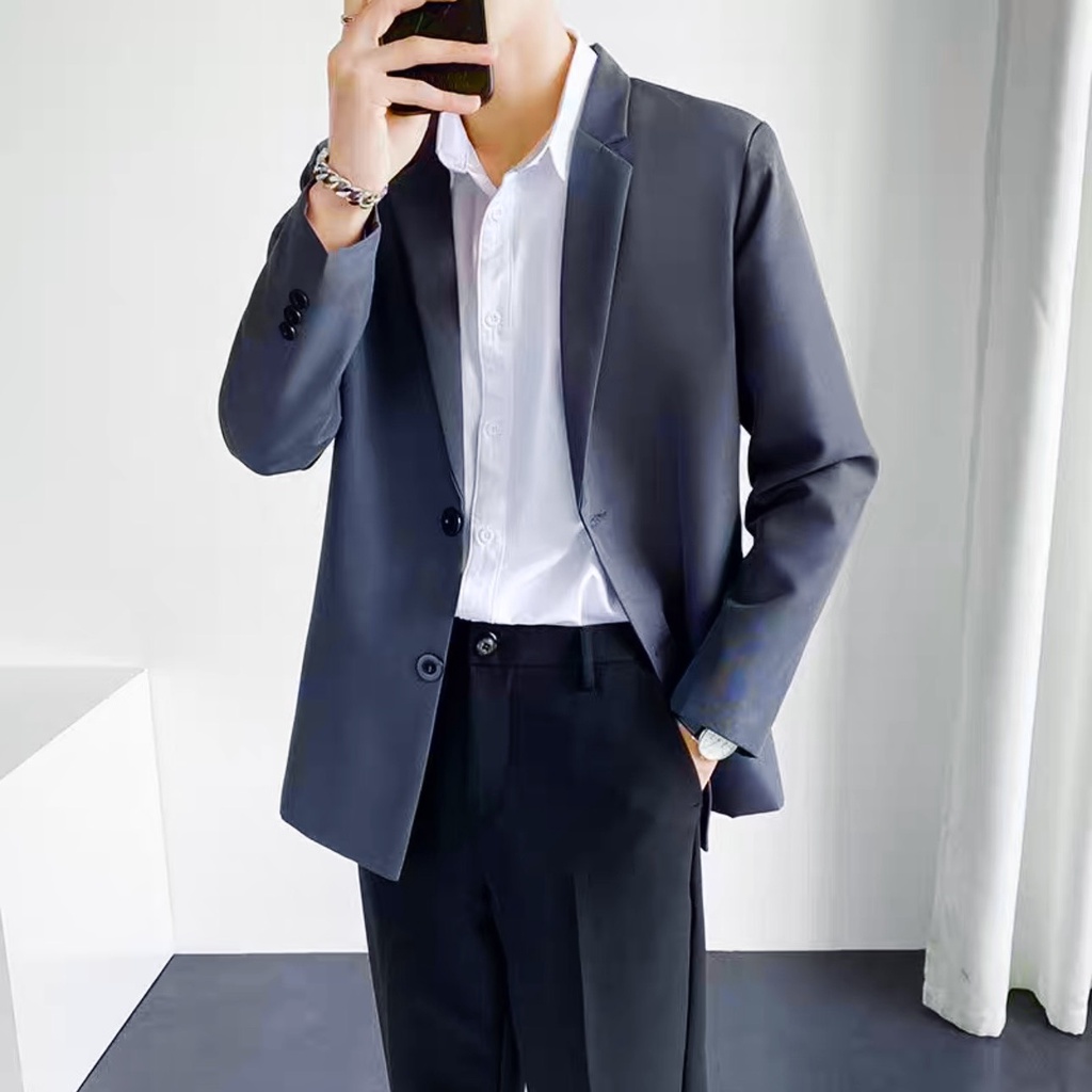 Áo khoác Blazer Nam Form rộng dài tay unisex basic cổ Vest cao cấp ,hợp mọi thời đại, phong cách Hàn Quốc, Vest | BigBuy360 - bigbuy360.vn
