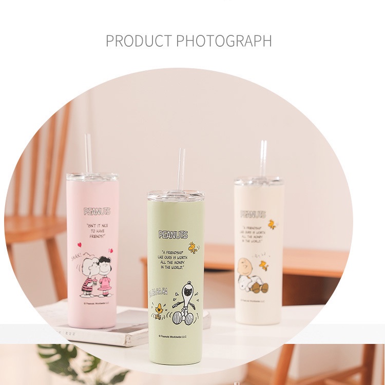 Ly Giữ Nhiệt Snoopy 500ml - Ly Đựng Nước In Hình được đăng ký bản quyền hình ảnh - Chất Lượng Tuyệt Hảo
