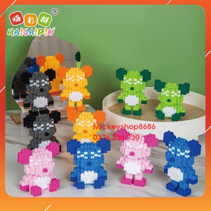 Xếp hình Bearbrick mini +12 cung hoàng đạo TẶNG búa+ lật đật, mô hình lắp ráp, đồ chơi xếp hình, quà tặng