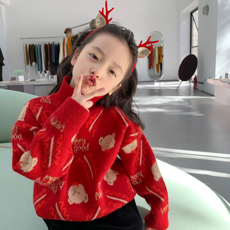 Áo Khoác Cardigan Len Lông Cừu Dày Dặn Phong Cách Phương Tây Thời Trang Mùa Đông Hàng Năm 2021 3MKQ Dành Cho Bé Gái