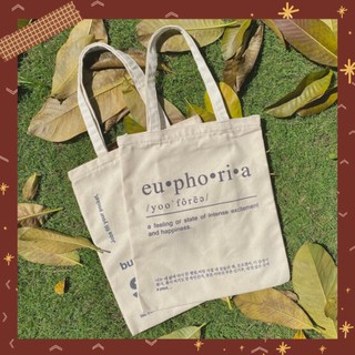 Túi tote vải canvas basic Euphoria phong cách tối giản miloostudios