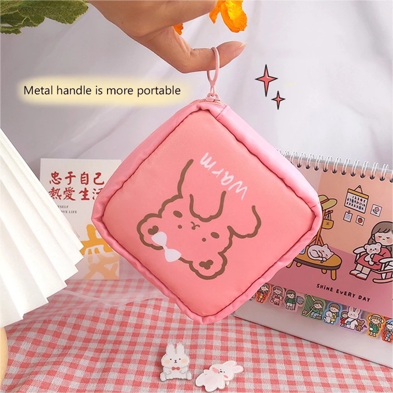 Túi Đựng Khăn Giấy / Mỹ Phẩm Hình Tampon Hoạt Hình Dễ Thương Chống Thấm Nước Có Khóa Kéo / Thẻ Tín Dụng / Tiền Xu Cho Nữ