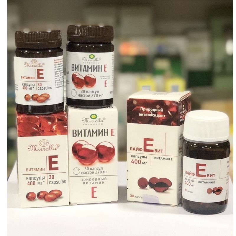 Viên uống bổ sung VitaminE đỏ Nga hàm lượng 270mg và 400mg chính hãng