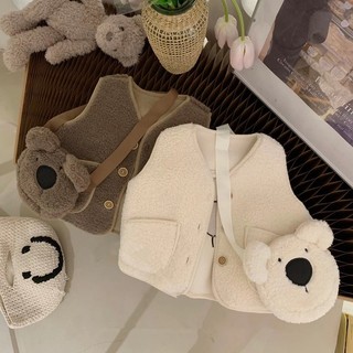 Mùa thu và mùa đông mới trẻ em dễ thương gấu len vest