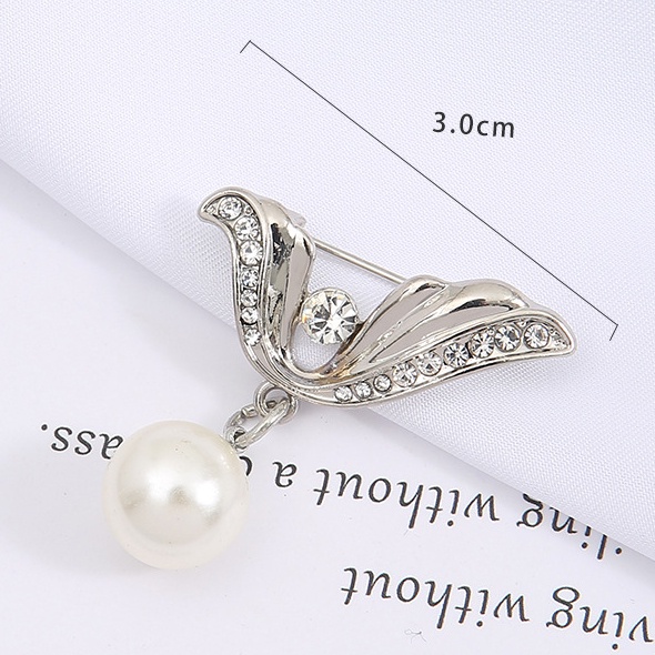 Ghim Cài Áo Đính Ngọc Trai Chống Trượt Thiết Kế Đơn Giản Cho Nữ